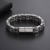 316L Stainlss Steel Hip Hop Thick Byzantine Bicycle Chain Bracelet