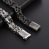 316L Stainlss Steel Hip Hop Thick Byzantine Bicycle Chain Bracelet
