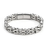 316L Stainlss Steel Hip Hop Thick Byzantine Bicycle Chain Bracelet