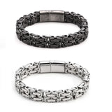 316L Stainlss Steel Hip Hop Thick Byzantine Bicycle Chain Bracelet