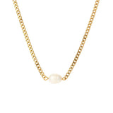 316L Stainless Steel Freshwater Pearl Necklace for Women