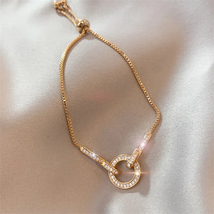 316L Stainless Steel Zircon Charm Bracelet For Women