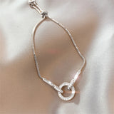 316L Stainless Steel Zircon Charm Bracelet For Women