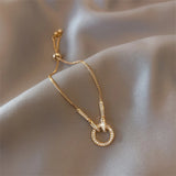 316L Stainless Steel Zircon Charm Bracelet For Women