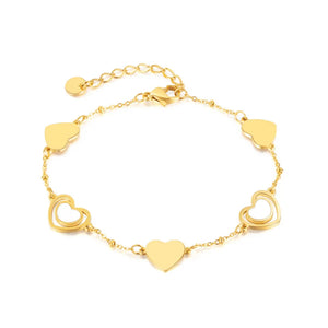 316L Stainless Steel Peach Heart Bracelet Ladies High Jewelry Accessories