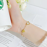 316L Stainless Steel Peach Heart Bracelet Ladies High Jewelry Accessories