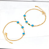 316L Stainless Steel Zircon Charm Chain Bracelet For Women SAB1245