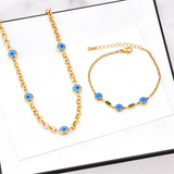 316L Stainless Steel Zircon Charm Chain Bracelet For Women SAB1245
