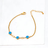 316L Stainless Steel Zircon Charm Chain Bracelet For Women SAB1245