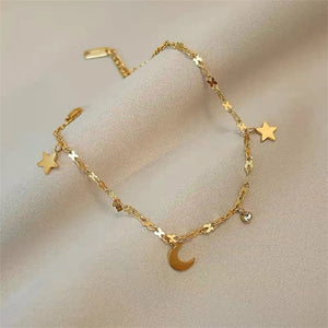 316L SS Star Moon Zircon Bracelet Women's Jewelry Gift