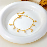 316L SS Star Moon Zircon Bracelet Women's Jewelry Gift