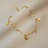 316L SS Star Moon Zircon Bracelet Women's Jewelry Gift