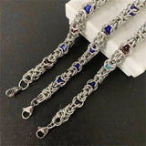 316L Stainless Steel Hip Hop Beading Charm Chain Bracelet SAB593