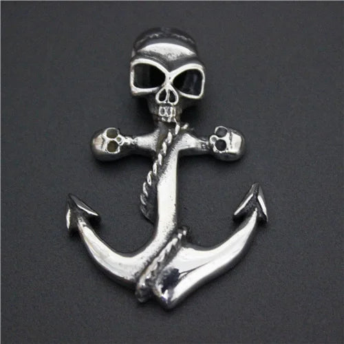 316L Stainless Steel Skull Anchor Pendant