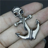 316L Stainless Steel Skull Anchor Pendant