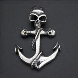 316L Stainless Steel Skull Anchor Pendant