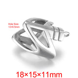 316L Stainless Steel Slide Charms Shield Mirror Polish for Bracelet Making