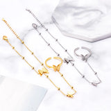 Smiley Zircon Double Layer Fortune Tree Pendant Bracelet