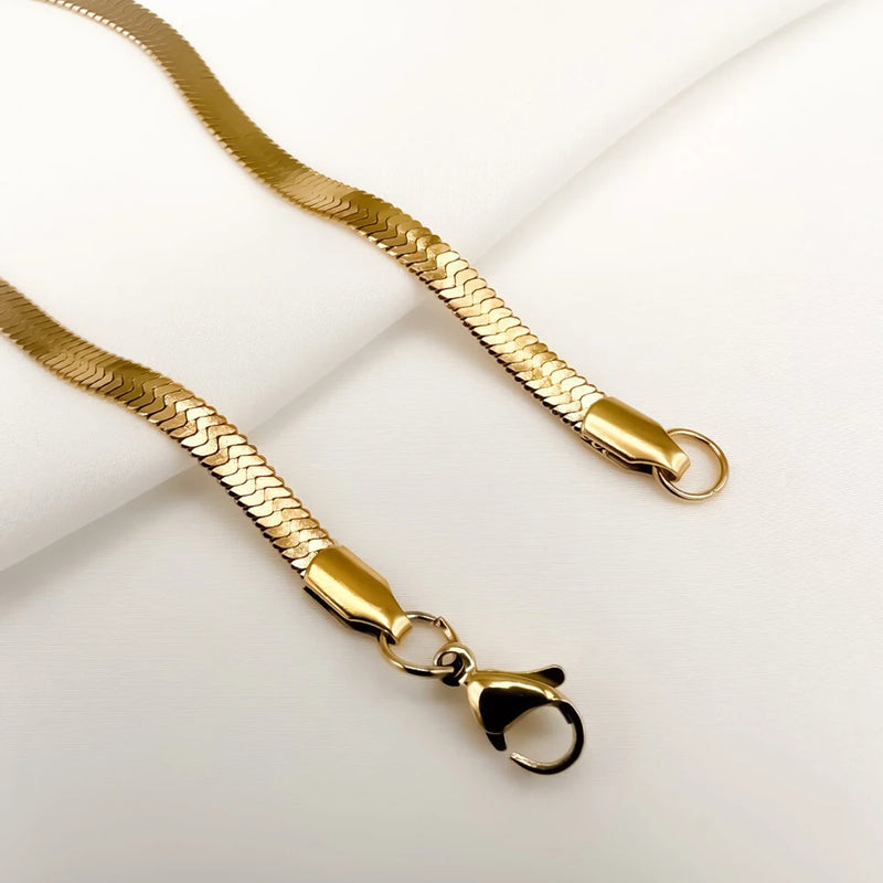 Classic 316L Stainless Steel Snake Chain Bracelet 4MM Wide