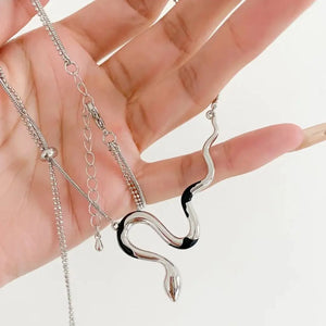 Snake Pendant Necklace 316L Stainless Steel Women Vintage Gothic Chain