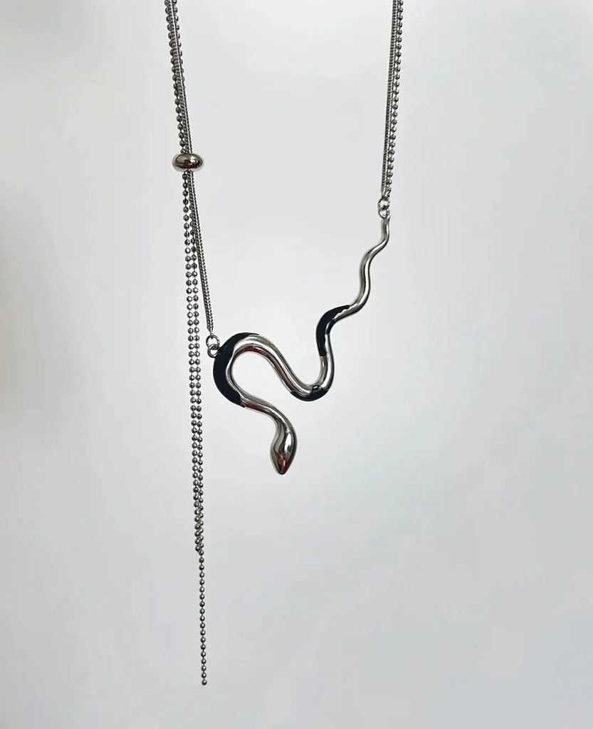 Snake Pendant Necklace 316L Stainless Steel Women Vintage Gothic Chain