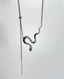Snake Pendant Necklace 316L Stainless Steel Women Vintage Gothic Chain