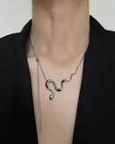 Snake Pendant Necklace 316L Stainless Steel Women Vintage Gothic Chain
