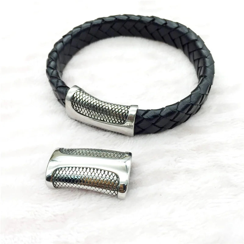 316L Stainless Steel Snakeskin Pattern Magnetic Clasp Hook 12*6mm