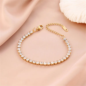 316L Stainless Steel Zirconia Charm Bracelet Women Girls