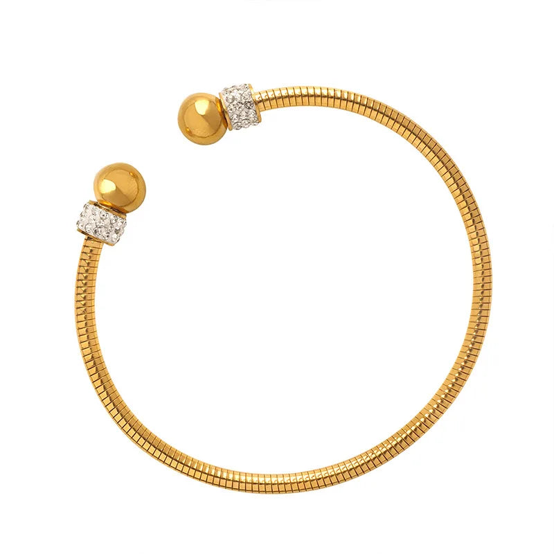 316L Stainless Steel Charm Bracelet Chain Link Braided Cuff Bangle