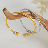 316L Stainless Steel Charm Bracelet Chain Link Braided Cuff Bangle