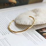 316L Stainless Steel Wavy Opening Bracelet For Women Girl Non-fading Jewelry