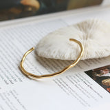316L Stainless Steel Wavy Opening Bracelet For Women Girl Non-fading Jewelry