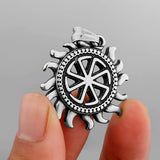 Sun Wheel Pendant Necklace Slavic Symbol