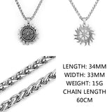 Sun Wheel Pendant Necklace Slavic Symbol