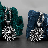 Sun Wheel Pendant Necklace Slavic Symbol
