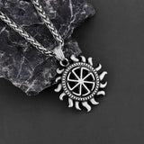 Sun Wheel Pendant Necklace Slavic Symbol