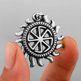 Sun Wheel Pendant Necklace Slavic Symbol