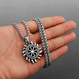 Sun Wheel Pendant Necklace Slavic Symbol