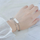 316L Stainless Steel Double Layer Long Pin Lucky Letter Chain