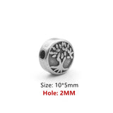 316L Stainless Steel Tree of Life European Spacer Charms Beads