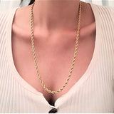 316L Stainless Steel Rope Chain Necklace 20-24inch