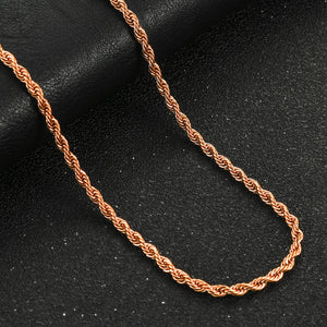316L Stainless Steel Twist Rope Chains Men Women Necklace