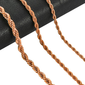 316L Stainless Steel Twist Rope Chains Men Women Necklace
