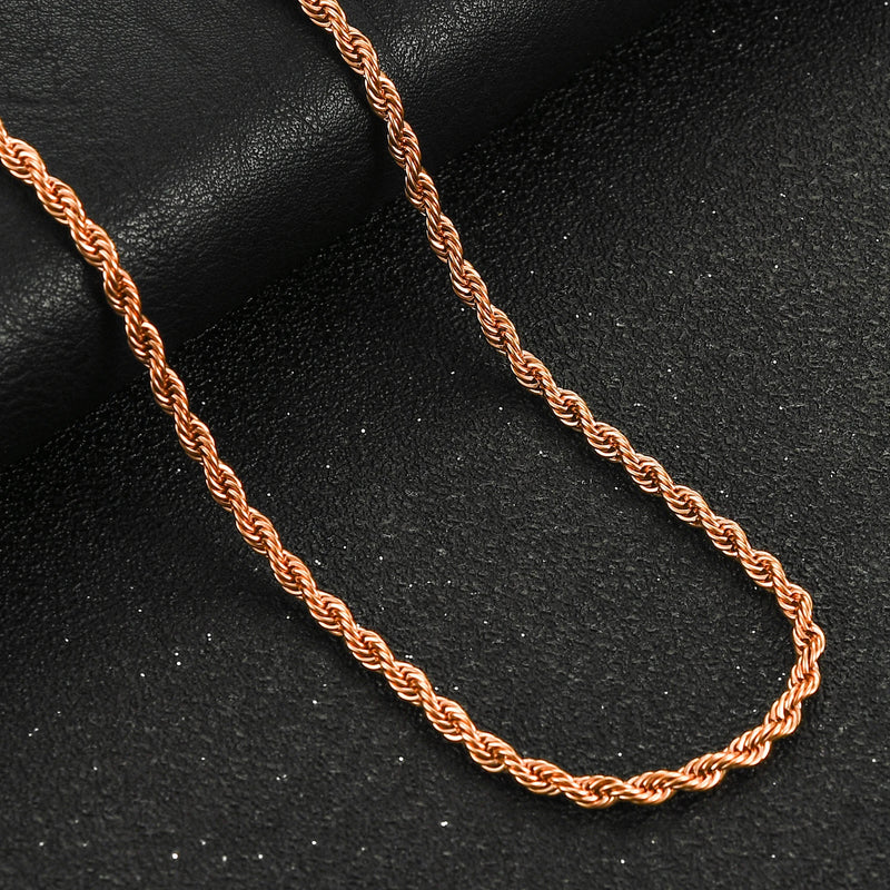 316L Stainless Steel Twist Rope Chains Men Women Necklace