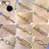 316L Stainless Steel Roman Numerals Crystal Bangle