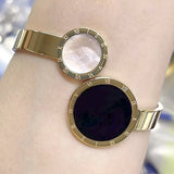 316L Stainless Steel Roman Numerals Crystal Bangle