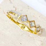 316L Stainless Steel Roman Numerals Crystal Bangle