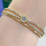 316L Stainless Steel Roman Numerals Crystal Bangle