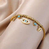 316L Stainless Steel Star Eyes Pendant Bracelet Women's Jewelry